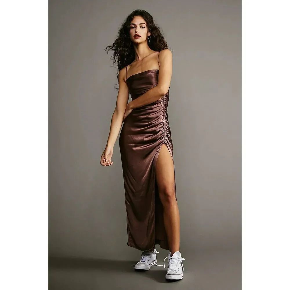 Free People Shona Joy Lily Biased Ruched Midi Dress